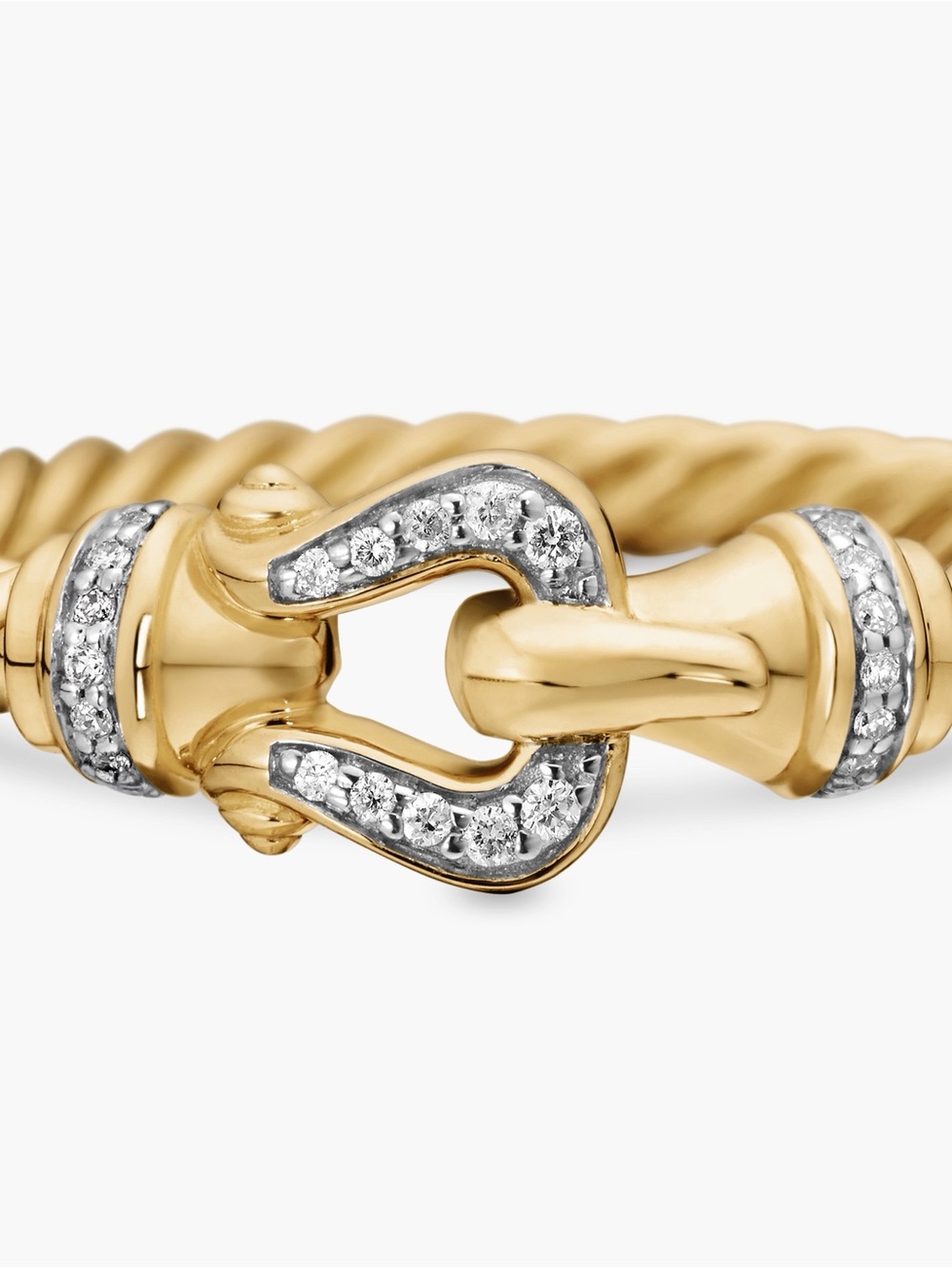 David Yurman PETITE BUCKLE RING
18K Yellow Gold with Diamonds, 2mm, size 6 - Picture 8 of 12